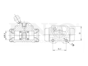 Left wheel brake cylinder photo