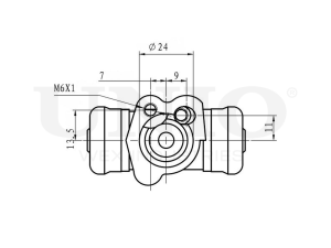 Right wheel brake cylinder photo