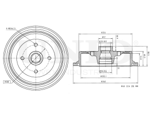 Rear brake drum photo