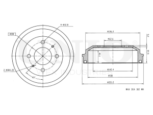 Rear brake drum photo