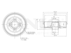 Rear brake drum photo