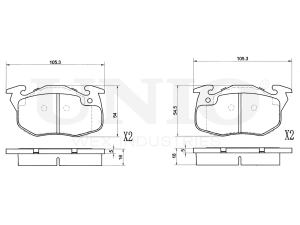 Front brake pads with sensor photo