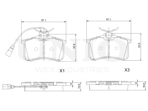 Rear brake pads with sensor photo
