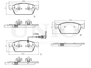 Front brake pads with sensor photo