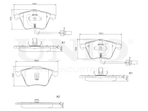 Front brake pads with sensor photo