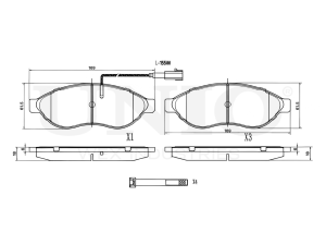 Front brake pads with sensor photo