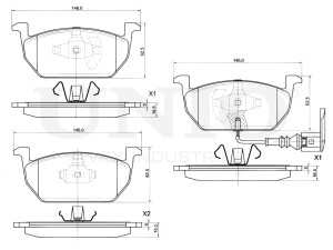 Front brake pads with sensor photo