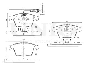 Front brake pads with sensor photo