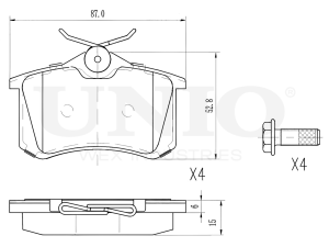 Rear brake pads with screws photo