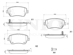 Front brake pads with screws photo