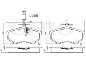 Front brake pads with sensor photo