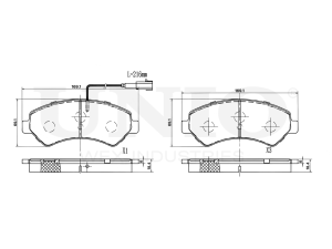 Front brake pads with sensor photo