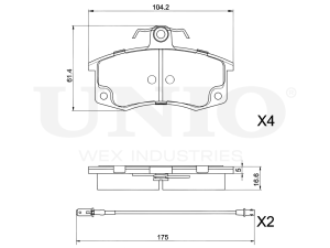 Front brake pads with sensor photo