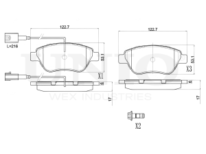 Front brake pads with sensor photo
