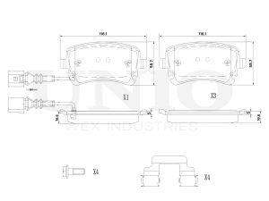 Rear brake pads with sensor photo