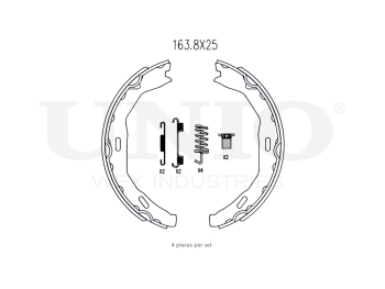 картинка Колодки тормозные бараб. задние с установ. к-том от UNIO