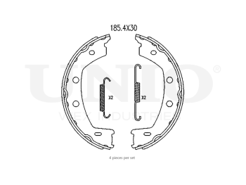 картинка Колодки тормозные бараб. задние с установ. к-том от UNIO