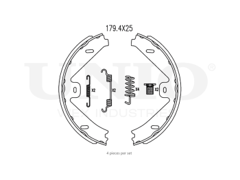 картинка Колодки тормозные бараб. задние с установ. к-том от UNIO