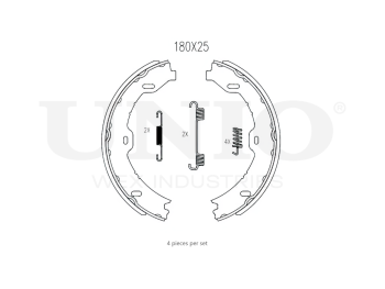 картинка Колодки тормозные бараб. задние с установ. к-том от UNIO