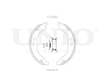 картинка Колодки тормозные бараб. задние с установ. к-том от UNIO