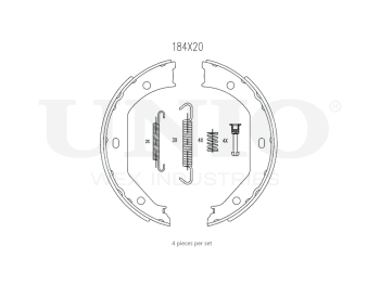 картинка Колодки тормозные бараб. задние с установ. к-том от UNIO