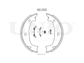 картинка Колодки тормозные бараб. задние с установ. к-том от UNIO