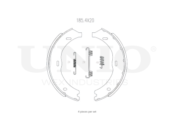 картинка Колодки тормозные бараб. задние с установ. к-том от UNIO