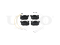 Front brake pads with sensor thumb