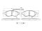 Front brake pads with sensor thumb