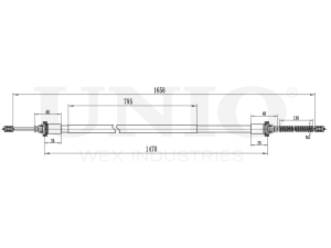 Rear parking brake cable photo
