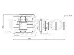 Left inner CV joint photo
