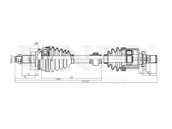 picture of Front left drive shaft assembly from UNIO