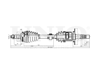 picture of Front right drive shaft assembly from UNIO
