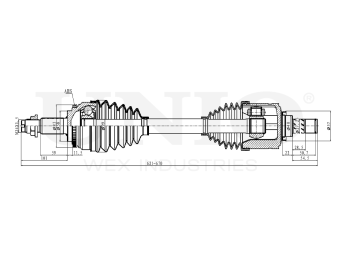 picture of Front left drive shaft assembly from UNIO