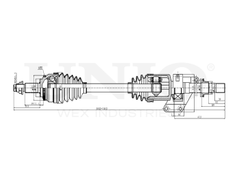 picture of Front right drive shaft assembly from UNIO