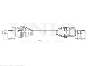 picture of Front left drive shaft assembly from UNIO