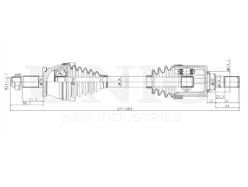 picture of Front left drive shaft assembly from UNIO