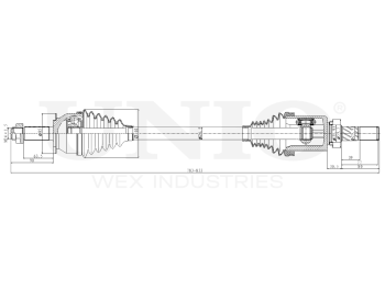 picture of Rear right drive shaft assembly from UNIO