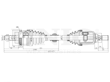 picture of Front left drive shaft assembly from UNIO