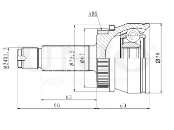 picture of Outer CV joint from UNIO
