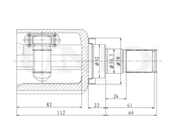 picture of Left inner CV joint from UNIO