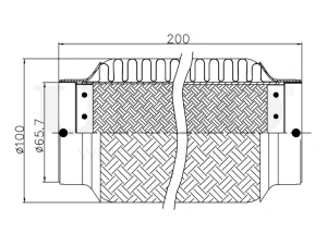 Exhaust flex pipe 75x200mm innerbraid photo
