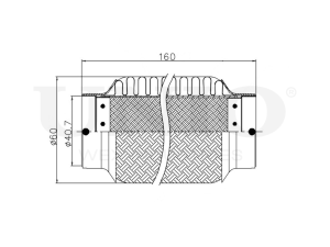 Exhaust flex pipe 40x160mm innerbraid photo
