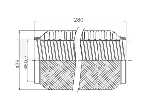Exhaust flex pipe 60x280mm interlock photo
