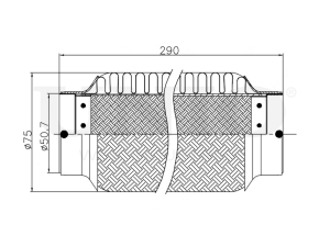 Exhaust flex pipe 50x290mm innerbraid photo