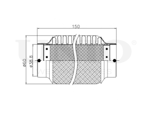 Exhaust flex pipe 38x150mm innerbraid photo