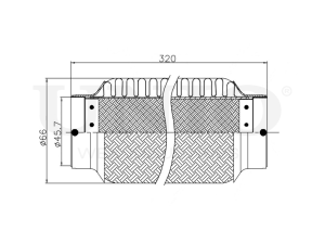 Exhaust flex pipe 45x320mm innerbraid photo