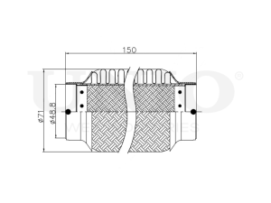 Exhaust flex pipe 48x150mm innerbraid photo