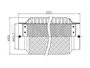 Exhaust flex pipe 65x250mm innerbraid photo