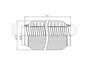 Exhaust flex pipe 50x70mm interlock photo